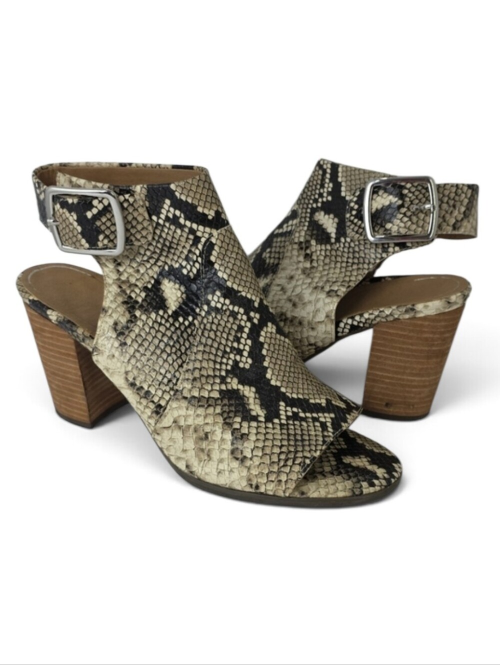 Vionic BLAKELY Snake Skin Print Leather Slindnack Heels Sandals Women's Size 10